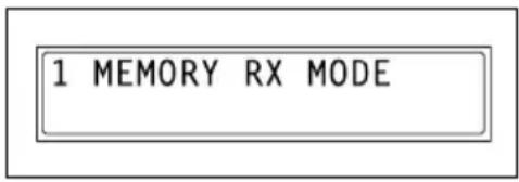 1 MEMORY RX MODE