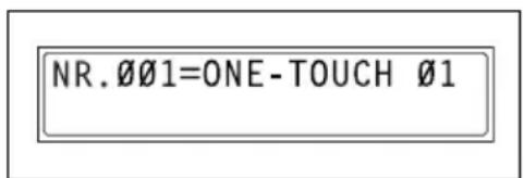 NR.ØØ1=ONE-TOUCH Ø1