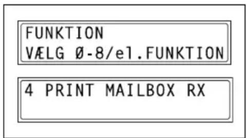 FUNKTION VÄLG Ø-8/e1.FUNKTION 4 PRINT MAILBOX RX