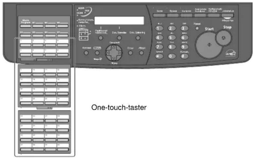 KONICA MINOLTA Bizhub 130f - Sådan ringer du op ved hjælp af en one-touch-tast - 1