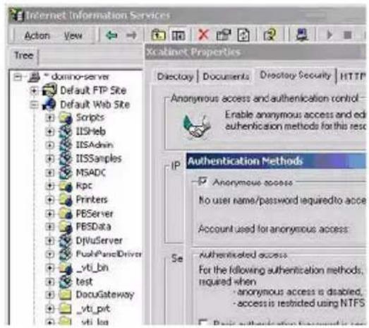 OKI C5510 - Setting IIS anonymous access (Indstilling af ISS anonym adgang): - 2