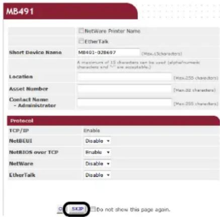 OKI MPS4700mb - 3Klik på [SKIP]. - 1