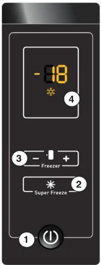 -818 4 3 - + Freezer Super Freeze 2 1