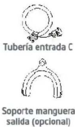 Tubería entrada C Soporte manguera salida (opcional)
