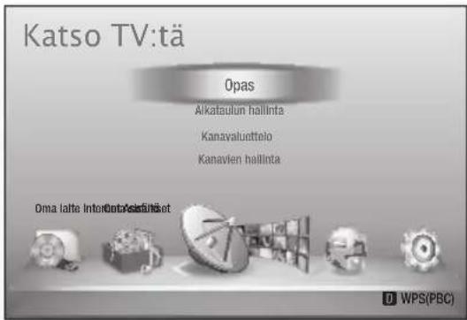 Katso TV:tä Opas Alkataulun hallinta Kanavaluettelo Kanavlen hallinta Oma latte Intorat Asaikintet WPS(PBC)
