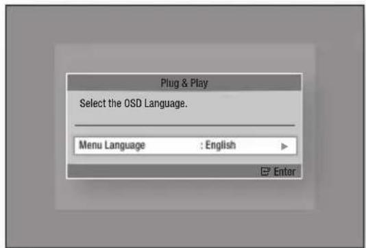 Plug & Play Select the OSD Language. Menu Language : English Enter