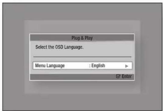 Plug & Play Select the OSD Language. Menu Language : English Enter