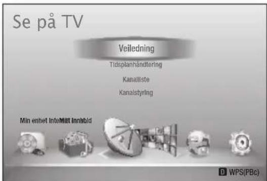 Innst. Innst. Tilkoblet enhet 123 Se på TV et Mitt innhold Enter Tilbake Trygg fj. av USB WPS(P8c)
