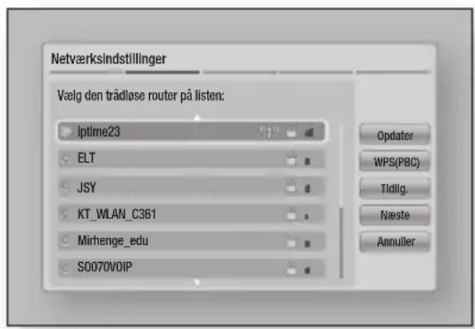 Netværksindstillinger Vælg den trådløse router på listen: iptime23 ELT JSY KT_WLAN_C361 Mirhenge_edu S0070VOIP Opdater WPS(PBC) Tidlig. Næste Annuller