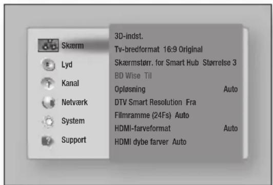 Skærm 3D-indst. Tv-bredformat 16:9 Original Lyd Skærmstørr. for Smart Hub Størrelse 3 Kanal BD Wise Til Opløsning Auto Netværk DTV Smart Resolution Fra Filmramme (24Fs) Auto System HDMI-farveformat Auto Support HDMI dybe farver Auto