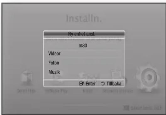 My enhet ansl. m80 Videor Foton Musik Enter Tillbaka