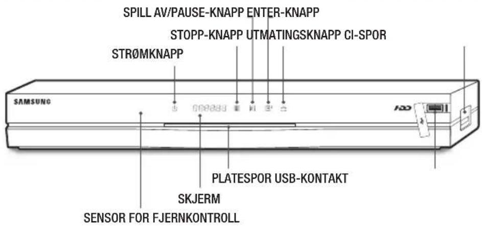 SPILL AV/PAUSE-KNAPP ENTER-KNAPP STOPP-KNAPP UTMATINGSKNAPP CI-SPOR STR∅MKNAPP PLATESPOR USB-KONTAKT SKJERM SENSOR FOR FJERNKONTROLL