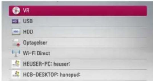 VR USB HDD Optagelser Wi-Fi Direct HEUSER-PC: heuser: HCB-DESKTOP: hanspud: