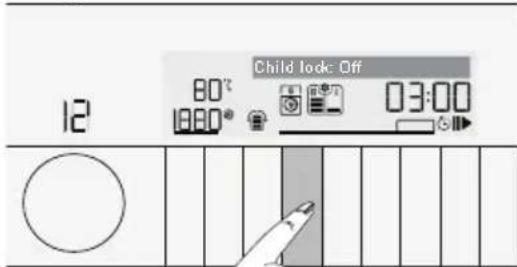 Child lock Off 12 80° 03:00 12 1000° 03:00
