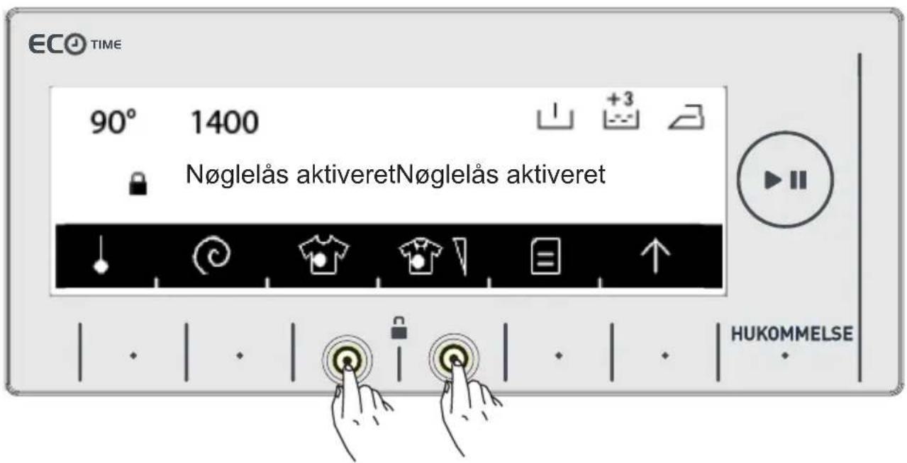 ECO TIME 90° 1400 Nøglelås aktiveretNøglelås aktiveret HUKOMMELSE