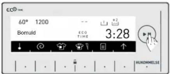 ECO TIME 60° 1200 -- Bomuld ECO TIME 3:28 HUKOMMELSE