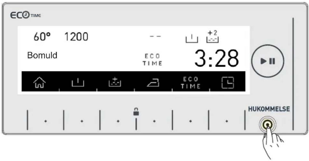 ECO TIME 60° 1200 -- Bomuld ECO TIME +2 3:28 ECO TIME HUKOMMELSE