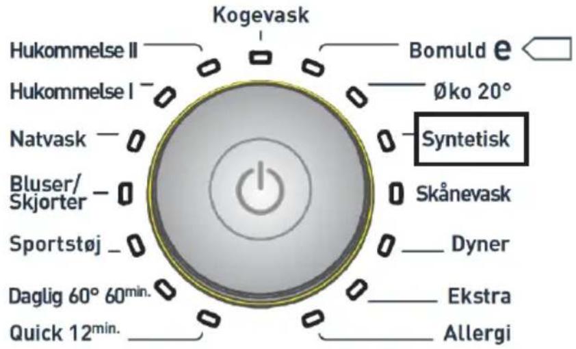 Kogevask Hukommelse II Hukommelse I Natvask — Bluser/ Skjorter — Sportstøj _ Daglig 60° 60min. Quick 12min. Bomuld e Øko 20° Syntetisk Skånevask — Dyner Ekstra Allergi