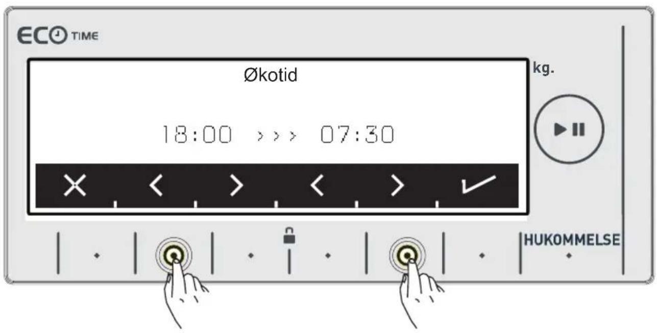 ECO TIME Økotid 18:00 >>> 07:30 kg. HUKOMMELSE