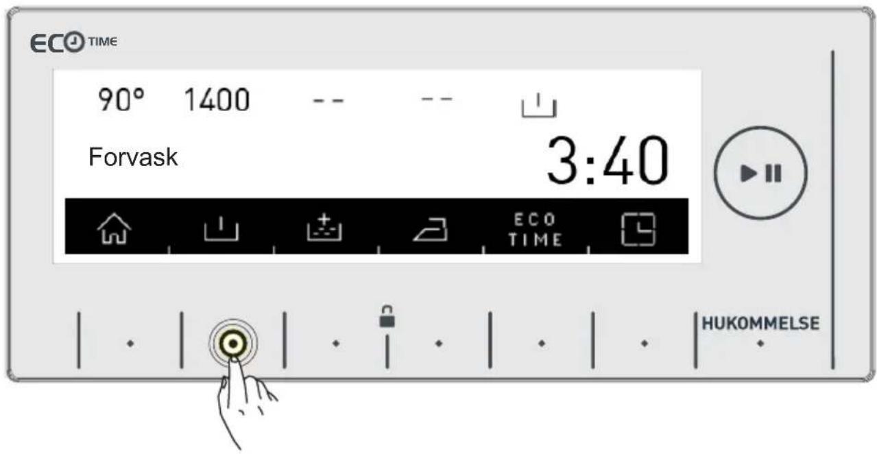 ECO TIME 90° 1400 -- -- Forvask 3:40 ECO TIME HUKOMMELSE