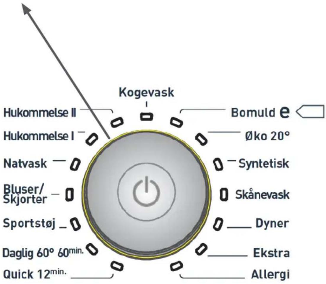Kogevask Hukommelse II Hukommelse I Natvask — Bluser/ Skjorter — Sportstøj — Daglig 60° 60min. Quick 12min. Bomuld e Øko 20° Syntetisk Skånevask Dyner Ekstra Allergi