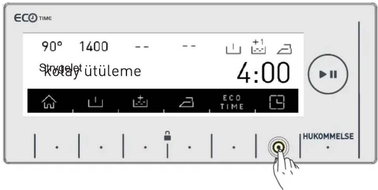 ECO TIME 90° 1400 -- -- Strygelet Kotay ütüleme 4:00 ECO TIME HUKOMMELSE