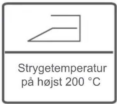 Strygetemperatur på højst 200 °C