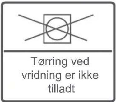Tørring ved vridning er ikke tilladt