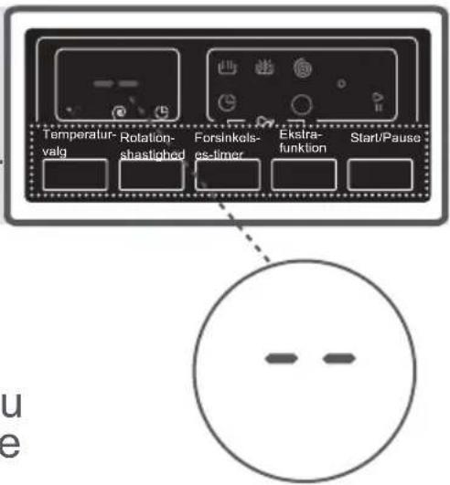 Temperatur- valg Rotation- shastighed Forsinkels- es-timer Ekstra- funktion Start/Pause