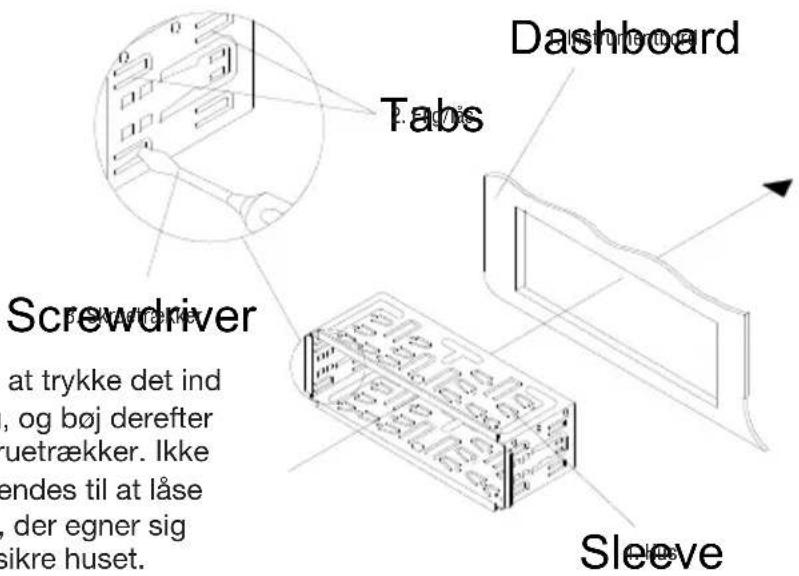 Dashboard Tabs Screwdriver at trykke det ind , og bøj derefter ruetrækker. Ikke endes til at låse der egner sig sikre huset. Sleeve