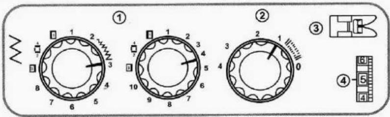 Technical diagram showing three circular components with numbered labels and a schematic symbol on the right.
