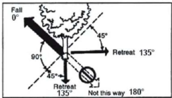 Fall 0° 45° 90° 45° Retreat 135° Retreat 135° Not this way 180°