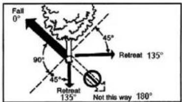 Fall 0° 90° 45° Retreat 135° 45° Retreat 135° Not this way 180°