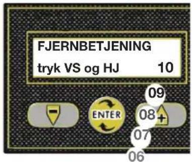 FJERNBETJENING tryk VS og HJ 10 ENTER 09 08+ 07 06