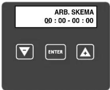 ARB. SKEMA 00 : 00 - 00 : 00 ENTER