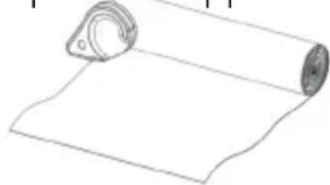 Simple line drawing of a rolled-up sheet with a circular opening (no text or symbols)