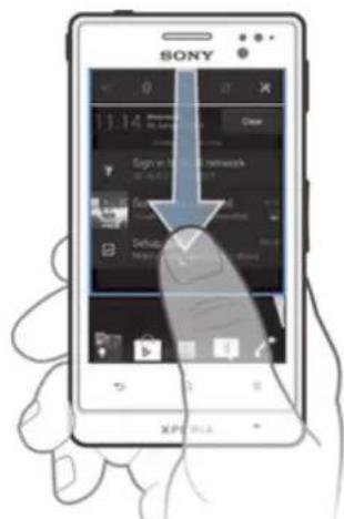 SONY Xperia go (ST27i) - Sådan åbner du beskedpanelet - 1