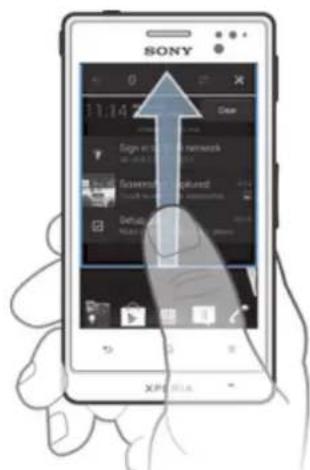 SONY Xperia go (ST27i) - Sådan lukker du beskedpanelet - 1