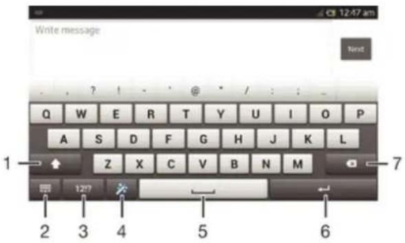 SONY Xperia go (ST27i) - Brug af tastaturet på skærmen - 1