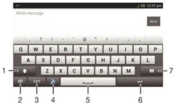 SONY Xperia L (C2105) - Brug af tastaturet på skærmen - 1