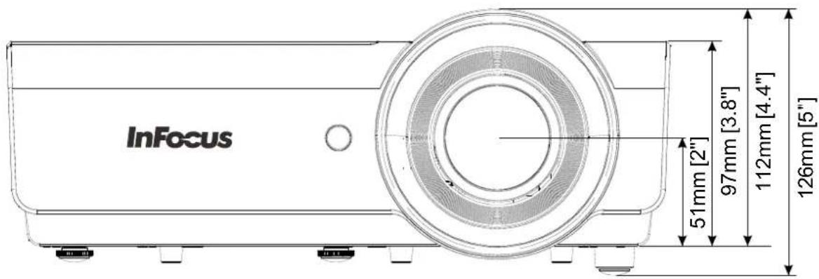 InFocus 51mm [2"] 97mm [3.8"] 112mm [4.4"] 126mm [5"]