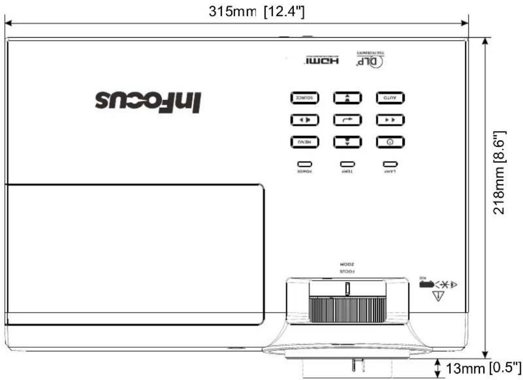 315mm [12.4"] InFocus HDMI DLP 218mm [8.6"] 13mm [0.5"]