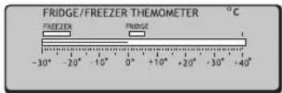 FRIDGE/FREEZER THEMOMETER °C FREEDER FRIDGE -30° -20° -10° 0° +10° -20° -30° -40°