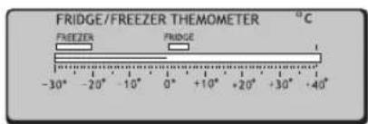 FRIDGE/FREEZER THEMOMETER °C FREEZER FRIDGE -30° -20° -10° 0° +10° +20° +30° +40°
