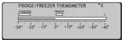 FRIDGE/FREEZER THEMOMETER °C FREEDER FRIEGE -30° -20° -10° 0° +10° +20° +30° -40°