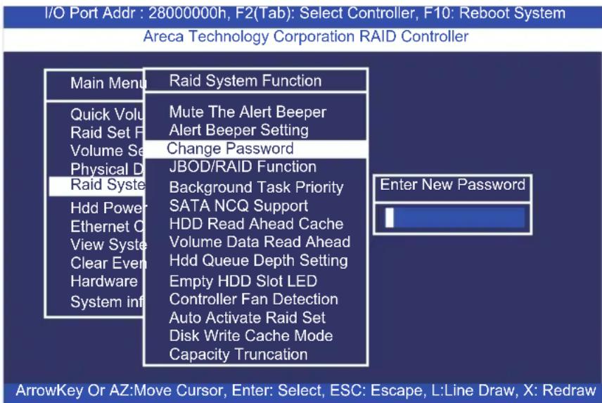 I/O Port Addr : 28000000h, F2(Tab): Select Controller, F10: Reboot System Areca Technology Corporation RAID Controller Main Menu Quick Volu Raid Set F Volume Se Physical D Raid Syste Hdd Power Ethernet O View Syste Clear Even Hardware System inf Raid System Function Mute The Alert Beeper Alert Beepe…