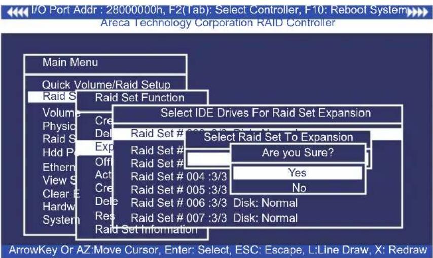 I/O Port Addr : 28000000h, F2(Tab): Select Controller, F10: Reboot System Areca Technology Corporation RAID Controller Main Menu Quick Volume/Raid Setup Raid Set Function Select IDE Drives For Raid Set Expansion Volume Cre Physio Del Raid Set # 002.3/3 Disk: Normal Hdd P Exp Offs Ethern Act View S C…