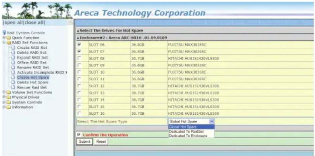 Areca Technology Corporation Open all|close all| Raid System Console Quick Function RAID Set Functions Create RAID Set Delete RAID Set Expand RAID Set Offline RAID Set Rename RAID Set Activate Incomplete RAID S Create Hot Spare Delete Hot Spare Rescue RAID Set Volume Set Functions Physical Drives Sy…