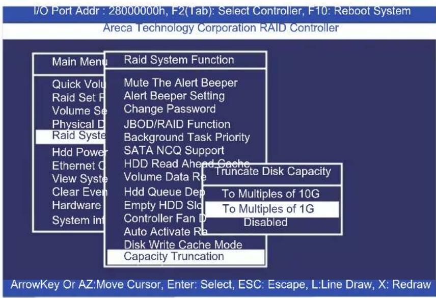 I/O Port Addr : 28000000h, F2(Tab): Select Controller, F10: Reboot System Areca Technology Corporation RAID Controller Main Menu Raid System Function Quick Volu Mute The Alert Beeper Raid Set P Alert Beeper Setting Volume Se Change Password Physical D JBOD/RAID Function Raid Systa Background Task Pr…