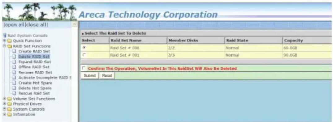 Areca Technology Corporation [open all|close all] Raid System Console Quick Function RAID Set Functions Create RAID Set Delete RAID Set Expand RAID Set Offline RAID Set Rename RAID Set Activate Incomplete RAID S Creates Hot Spare Delete Hot Spare Rascua Raid Set Volume Set Functions Physical Drives…